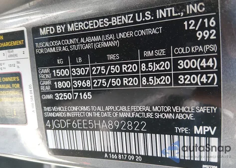 2017 Mercedes-Benz Gls 450 4Matic from USA, damaged, VIN 4JGDF6EE5HA892822